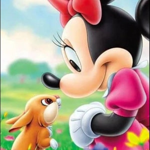 Minnie Diamanten Malerei 30 x 40 cm kompletter runder Diamantbohrer, Disney Hausdeko, Minnie Maus, Geschenk für Kinder, Diamantenmalerei, Minnie Maus