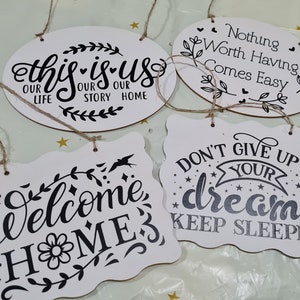 Hanging Wooden signs, home decor, hanging sign, gift for mum, birthday gift, home gift, inspirational quotes, handmade gift, door sign