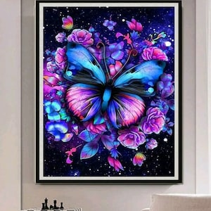 Diamond painting kits 30x40cm full round drill, home decor, Roses, butterflies, wall decor