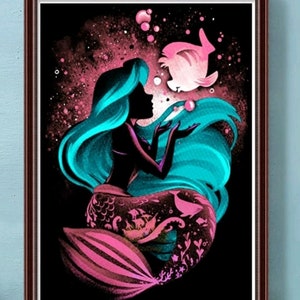 Diamond painting kit 30x40cm full round drill, Disney princess home decor, kids room, Ariel Mermaid, kids&#39; gift, wall decor