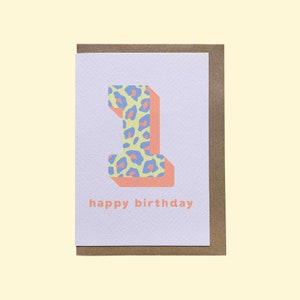 1. Geburtstagskarte, Leopard-Druck Geburtstagskarte, Safari 1. Geburtstagskarte, alles Gute zum Geburtstagkarte, Babykarte