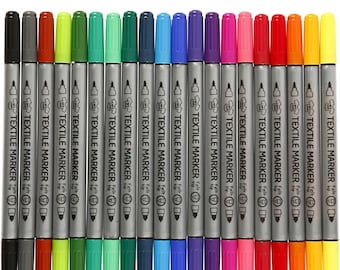 Set of 20 Double Tipped Fabric Pens