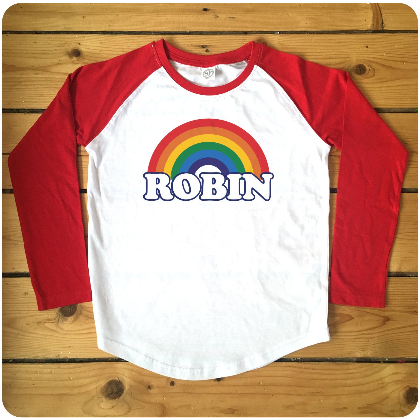 Personalised rainbow t shirt Clearance