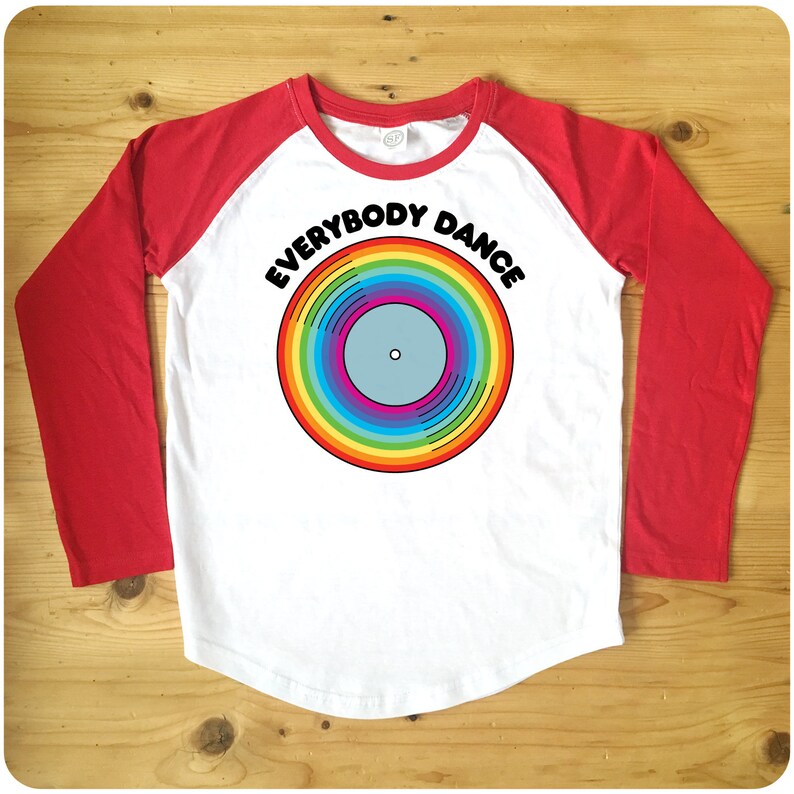 Everybody Dance Red or Navy Raglan Baseball Men's T-Shirt image 2