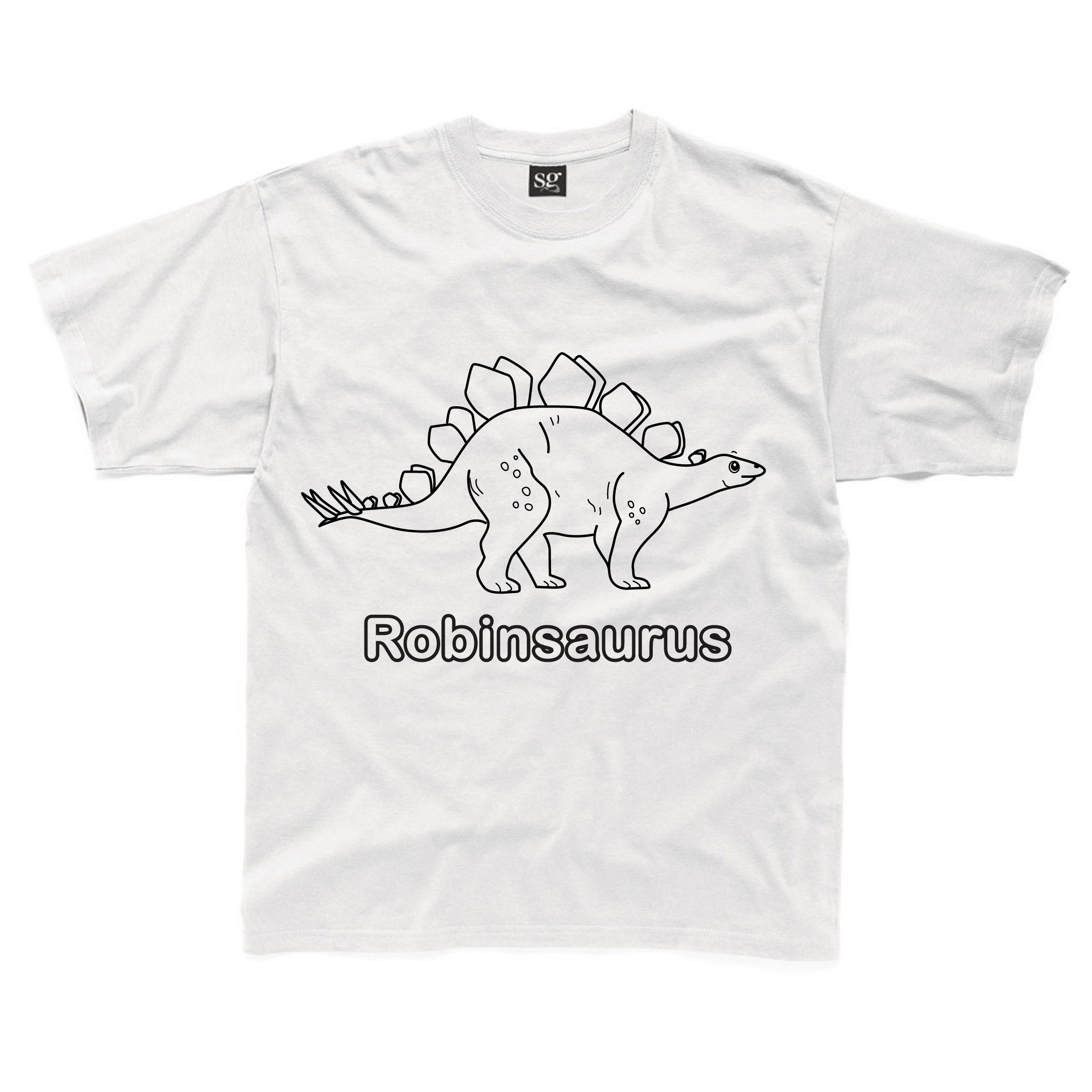Personalised Colour-in Dinosaur T-shirt Stegosaurus fabric - Etsy