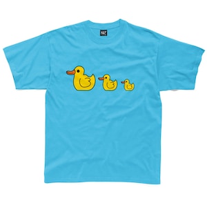 Rubber Ducks Kids T-Shirt available in turquoise, yellow, royal blue, pink & grey