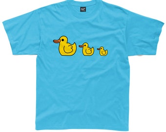 Rubber Ducks Kids T-Shirt available in turquoise, yellow, royal blue, pink & grey