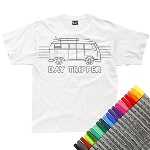 Day Tripper Colour-In Kids T-Shirt (fabric pens optional)