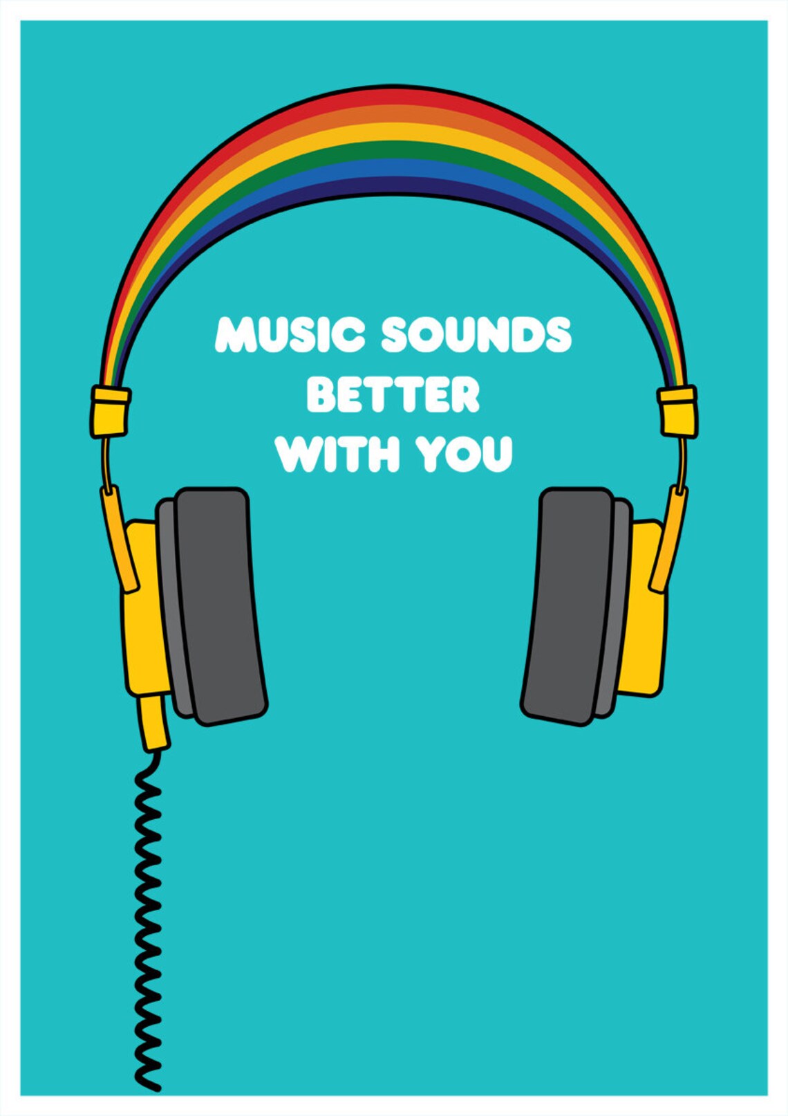 Music Sounds Better With You A4 or A3 Print Etsy UK