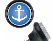 1 Ceramic Furniture Button 00076MKAPS Anchor Blue Motif for Cabinet, Drawer, Dresser, Furniture Buttons Furniture Button Furniture Knob