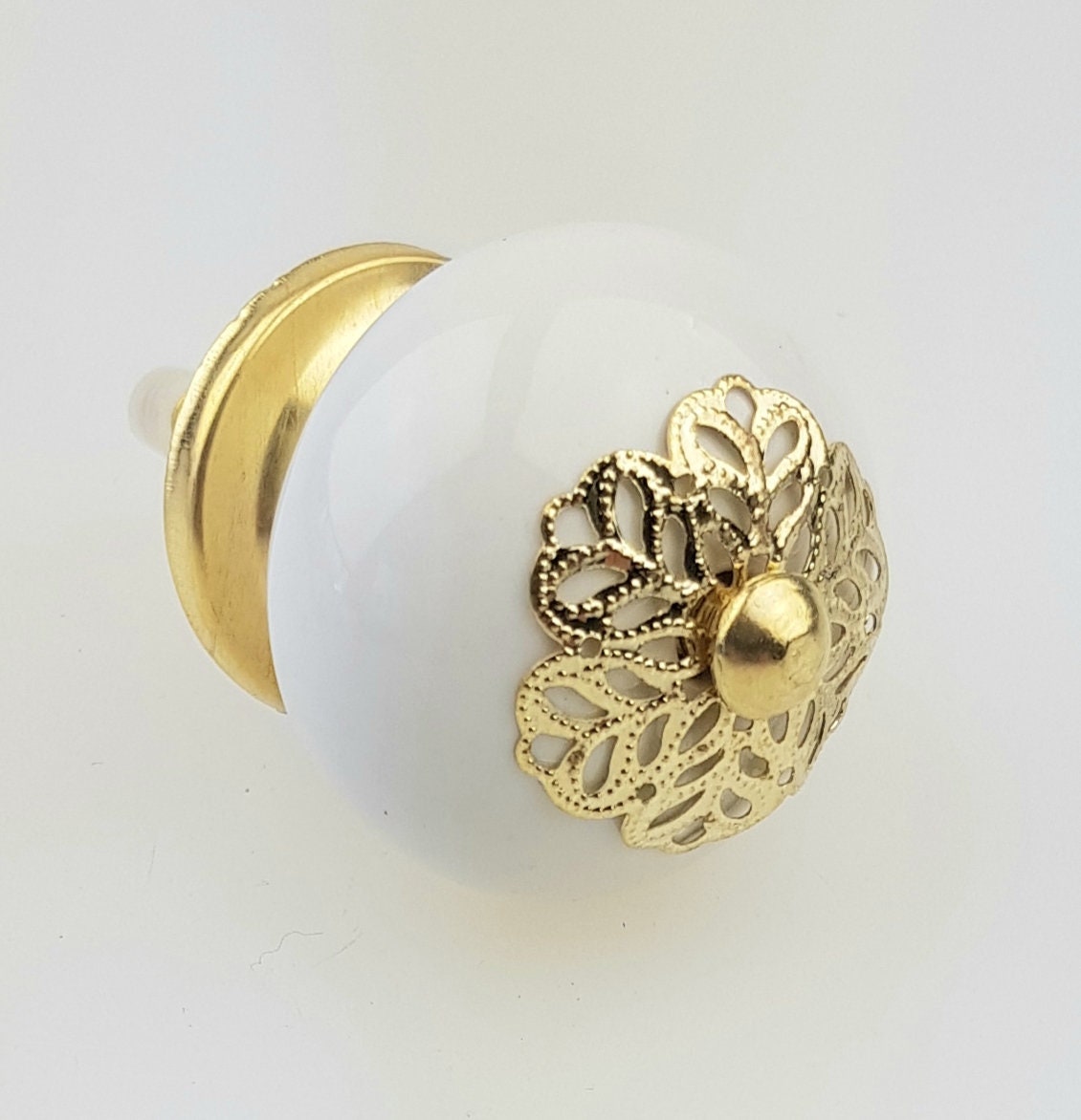 1 furniture knob 105GN-2 white hand-painted Indian furniture knobs furniture handles furniture knob ceramic shabby chest of drawers vintage