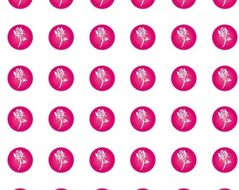 Motivbogen Rose pink Nr. 33 mit 36 Motiven Stickerbogen Aufkleber Foliensticker Basteln - Made in Germany