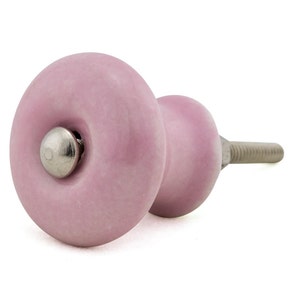 1 handbemalter indischer Möbelknöpfe Trompetenform rosa 002 Möbelgriffe Möbelknopf Möbelknauf Keramik Shabby Kommode Vintage 002-E