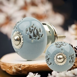 1 furniture knob grey shabby 125GN hand-painted Indian furniture knobs furniture handles furniture knob furniture knob ceramic dresser