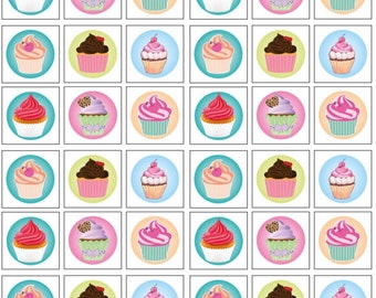 Motivbogen Cupcake Nr. 6 mit 36 Motiven Stickerbogen Aufkleber Foliensticker Basteln - Made in Germany