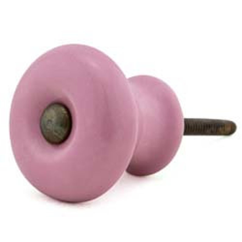 1 handbemalter indischer Möbelknöpfe Trompetenform rosa 002 Möbelgriffe Möbelknopf Möbelknauf Keramik Shabby Kommode Vintage 002-A