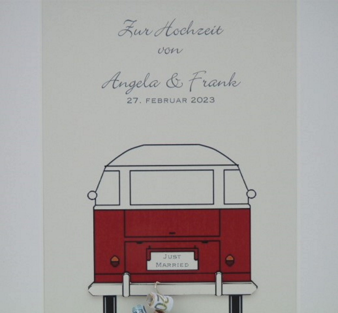 Geldgeschenk zur Hochzeit Bus Etsy.de