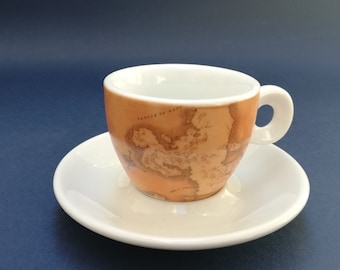 Traditional Greek Coffee Cup and Saucer by BRAVO, Collectible Souvenir from Greece, Espresso Coffee Demitasse Cup, Best Coffee Lover Gifts