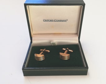 OXFORD COMPANY Cufflinks for Men, Greek Design Gold Plated Cuff Links, Perfect Wedding Cufflinks for Groom & Groomsmen