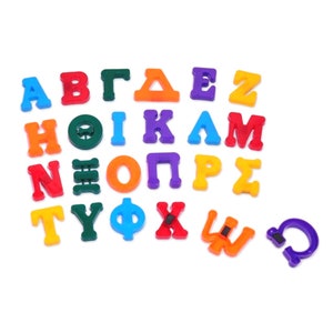 Letras magnéticas griegas, alfabeto griego para niños, 36 piezas de letras mayúsculas, juguetes educativos griegos para preescolar, el mejor regalo para niños.