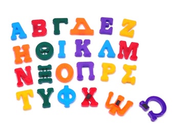 Greek Magnetic Letters, Kids Learning Greek Alphabet, 36pc Uppercase Capital Letters, Greek Preschool Educational Toys, Best Gifts for Kids