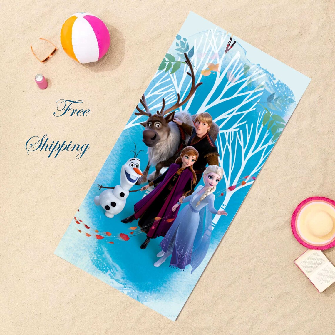 Disney Frozen 2 Kids Bath Pool Beach Towel 100 Cotton Towel Etsy