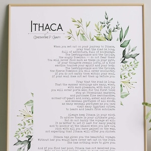 Stampa poesia Itaca – C.P. Cavafy Poetry Wall Art, decorazione letteraria