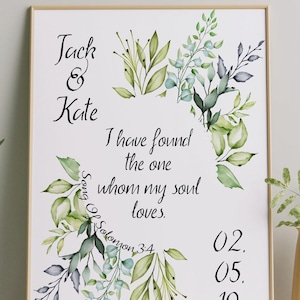 Song of Solomon Scripture Print: Christian Wedding, Engagement Gift