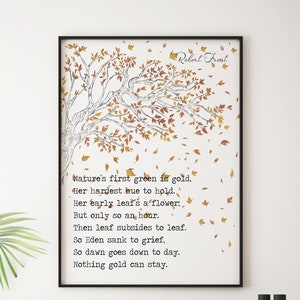 Robert Frost Poem Print: Autumn Tree Literary Wall Art