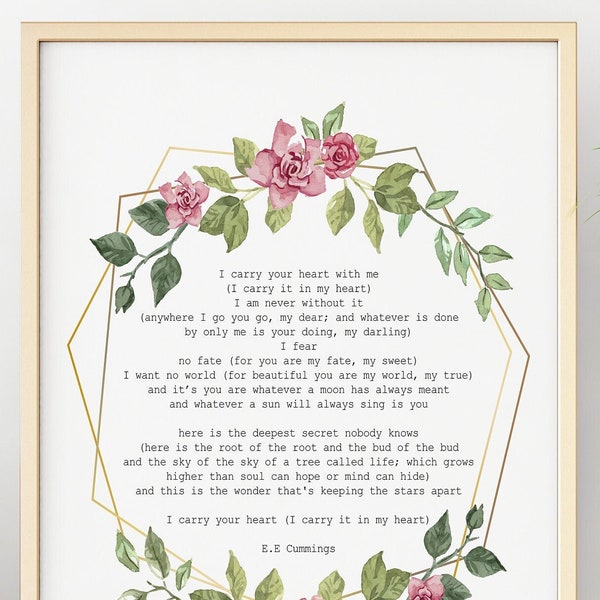 Ee Cummings Poem - Etsy