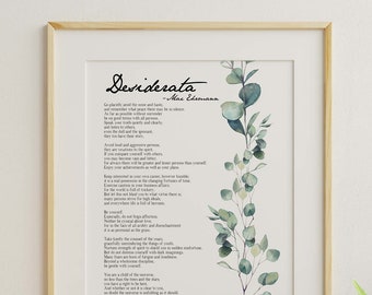 Desiderata print Poem By Max Ehrmann Framed And Unframed Options