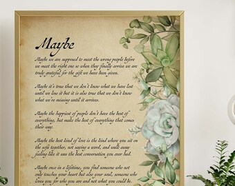 Maybe Wedding Poem - Etsy