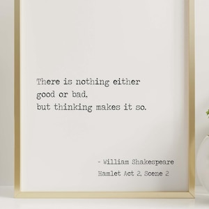 Shakespeare Hamlet Quote Print: Minimalist Literary Art