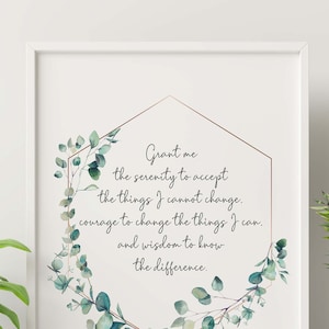 The Serenity Prayer Print Nicht religiöse Version Digital Download - Nüchternheit Geschenk Anonyme Alkoholiker zwölf Schritte Genesung - Printable