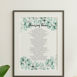Amazing Grace Print John Newton Song Poster - Framed & Unframed Options