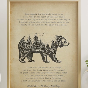 The Peace of Wild Things by Wendell Berry ...&quot;When despair for the world grows in me&quot; - illustrated poem - Framed & Unframed Options
