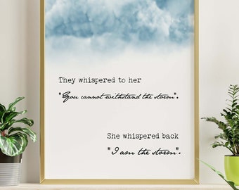 I Am The Storm Wall Art Poster Boss Babe Weibliche Kraft und feministische Kunst - Sturmwolken - gerahmter Druck oder ungerahmter Druck