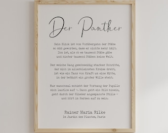 Rainer Maria Rilke - Der Panther German Poem Art Print