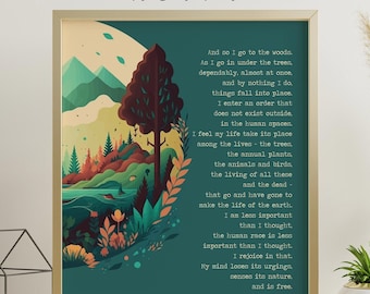 Wendell Berry-gedichtprint: muurkunst bosberg
