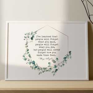 Maya Angelou Quote Print: Eucalyptus Wreath, Inspirational Art