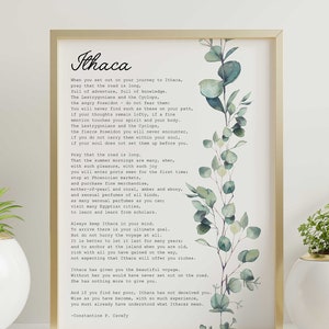 Stampa poesia Itaca – Arte murale poetica di Costantino Kavafis – Poster letterario ispiratore – Decorazione per viaggi e viaggi di vita