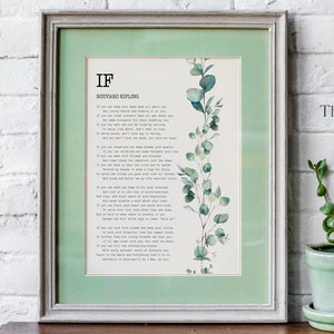 Stampa acquerello di eucalipto di Rudyard Kipling Poem - Opzioni incorniciate e senza cornice di IF Poem