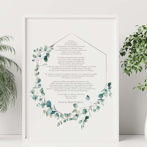 Unione di Robert Fulghum, poesia da parete personalizzata per matrimonio - Poesia d'amore - Poesia completa con opzioni incorniciate e senza cornice