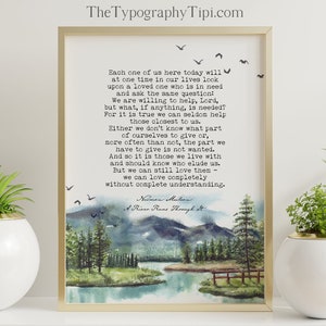 A River Runs Through It Norman Maclean Poster Quote Print Watercolor Mountain River Poster - Fisherman Aesthetic