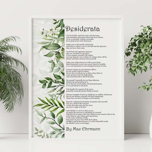 Desiderata Poetry print Poem By Max Ehrmann - Physical Print Without Frame