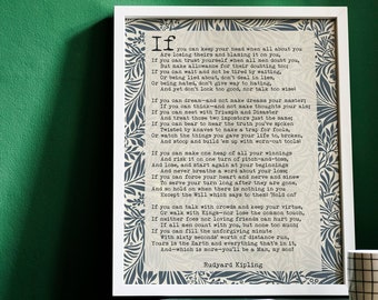 IF Poem Rudyard Kipling Poem Vintage Wallpaper Background - Etsy IF Poem Rudyard Kipling Poem Vintage Wallpaper Background - Etsy