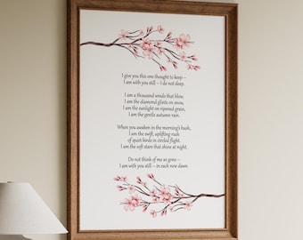 Poema conmemorativo impreso: "Te doy este pensamiento para que lo conserves"
