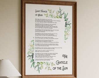The Canticle of the Sun Print Saint Francis of Assisi Wall Art
