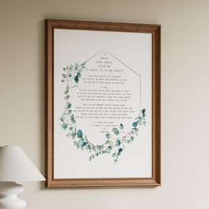 E.E. Cummings Poem Art Print: I Carry Your Heart, Framed/Unframed