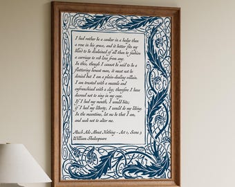 Shakespeare-citaatprint: Much Ado About Nothing, Victoriaanse rand